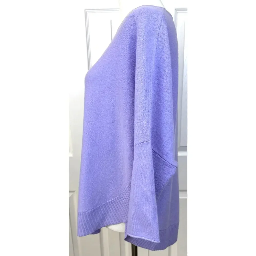 Tyler Boe Cashmere Lavender Oversized Poncho Sweater Soft Knit Size Medium
